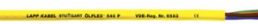 PUR connection line ÖLFLEX 540 P 2 x 0.75 mm², AWG 19, unshielded, yellow