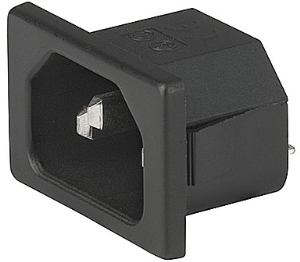 Plug C18, 2 pole, snap-in, plug-in connector 4.8 x 0.8, black, 6162.0120
