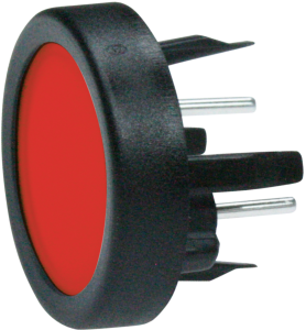Short-stroke pushbutton, 1 Form A (N/O), 125 mA/48 VDC, unlit , actuator (red, L 4 mm), 3 N, solder connection