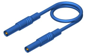 Measuring lead with (4 mm plug, spring-loaded, straight) to (4 mm plug, spring-loaded, straight), 1 m, blue, PVC, 2.5 mm², CAT III
