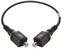 USB 2.0 connecting cable, PushPull (V4) type B to PushPull (V4) type B, 1.5 m, black
