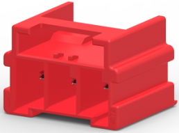 Socket header, 3 pole, pitch 6 mm, straight, red, 2-1969688-3