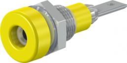 2 mm socket, flat plug connection, mounting Ø 6.4 mm, yellow, 23.0030-24