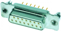 D-Sub socket, 15 pole, standard, equipped, straight, solder pin, 09642127235