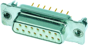 D-Sub socket, 9 pole, standard, equipped, straight, solder pin, 09641127215