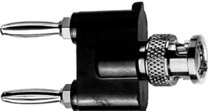 Coaxial adapter, 2 x 4 mm plug pin to BNC plug, Y-shape, 100023663