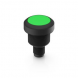 Push button, illuminable, groping, waistband round, green, front ring black, mounting Ø 22.3 mm, 1.10.011.001/0551