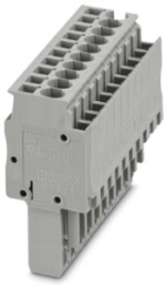 Plug, spring balancer connection, 0.08-4.0 mm², 10 pole, 24 A, 6 kV, gray, 3040193