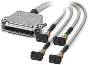 Adapter cable, 1 m, D-SUB socket, 37 pole to IDC/FLK socket header, 4 x 14 pole, 2302489