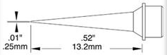 Soldering tip, conical, (T x L x W) 0.25 x 13.2 x 0.25 mm, 330 °C, SSC-690A