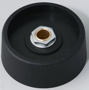 Rotary knob, 6 mm, plastic, black, Ø 40 mm, H 16 mm, A3140069