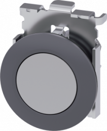 Pushbutton, unlit, waistband round, gray, mounting Ø 30.5 mm, 3SU1060-0JB80-0AA0