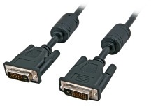 DVI-D Dual Link cable, 2x DVI-D 24+1, male-female, AWG 30, 3.0m, black
