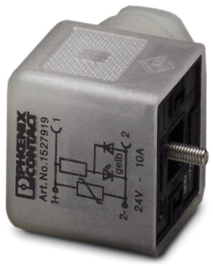 Valve connector, DIN shape A, 3 pole, 24 V, 0.34-1.5 mm², 1527919
