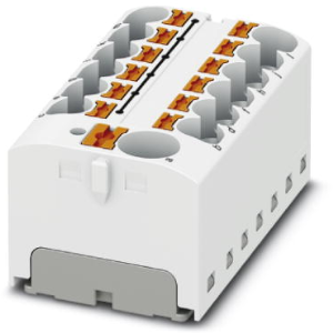 Distribution block, push-in connection, 0.2-6.0 mm², 13 pole, 32 A, 6 kV, white, 3273890
