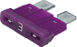 Automotive flat fuse, 3 A, 32 V, purple, (L x W x H) 19.1 x 5.1 x 18.8 mm, 0287003.PXCN