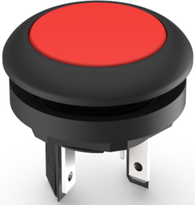 Pushbutton, 1 pole, red, illuminated  (white), 0.1 A/35 V, mounting Ø 16.2 mm, IP65/IP67, 1.15.210.101/2301