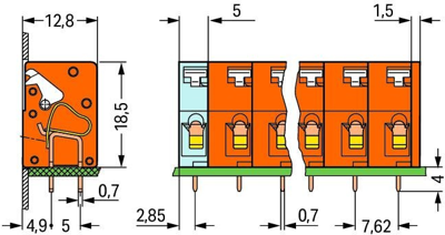 741-405 WAGO PCB Terminal Blocks Image 2