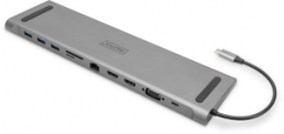 11-Port USB-C Dock, gray, 2x HDMI, VGA, DA-70898