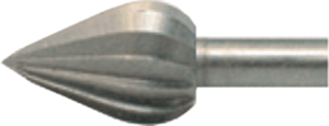 Flat-head reamers, Ø 2.3 mm, shaft Ø 2.35 mm, cone point, steel, special steel, 6 104 023