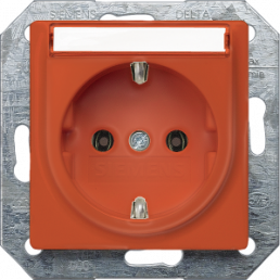 German schuko-style socket outlet with label field, orange, 16 A/250 V, Germany, IP20, 5UB1538
