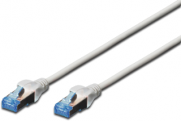 Patch cable, RJ45 plug, straight to RJ45 plug, straight, Cat 5e, F/UTP, PVC, 500 mm, gray