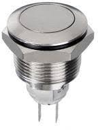 Pushbutton, 1 pole, silver, unlit , 1 A/250 V, mounting Ø 16 mm, IP65, AV021001A200