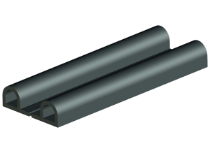 Sealing profile, 9.0 + 9.0 x 6.0 mm, self-adhesive, black, EPDM, 10 m roll, 490770