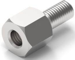 Hexagon spacer bolt, External/Internal Thread, M3/M3, 10 mm, brass
