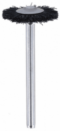 Bristle brush, 2 pieces, Ø 19 mm, shaft Ø 3.2 mm, shaft length 44 mm, brush shape, stainless steel, 26150403JA