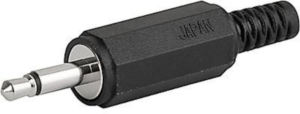 3.5 mm jack plug, 2 pole (mono), solder connection, plastic, 4832.1211