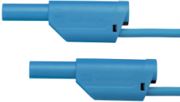 Measuring lead with (4 mm plug, spring-loaded, straight) to (4 mm plug, spring-loaded, straight), 2 m, blue, PVC, 2.5 mm², CAT III