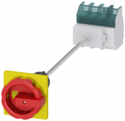 Emergency stop load-break switch, Rotary actuator, 4 pole, 63 A, 690 V, (W x H x D) 90 x 106 x 468.5 mm, front installation/DIN rail, 3LD2545-1TL53
