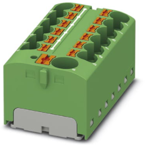 Distribution block, push-in connection, 0.2-6.0 mm², 32 A, 6 kV, green, 3274018