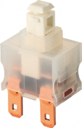 Pushbutton switch, 2 pole, white, unlit , 10 (8) A/250 VAC, 12 (8) A/250 VAC, IP40, 1682.1101