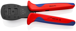 Crimping pliers for Micro-Fit connectors, 0.2-1.0 mm², AWG 30-20, Knipex, 97 54 25
