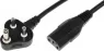 Device connection cable, India, plug type M, angled on C13 socket, straight, IS694 3CX1.0 mm², black, 2.5 m, IND/3/16-IS694 3CX100 70°C-C13/2,50M SW9