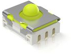 Short-stroke pushbutton, 1 Form A (N/O) + 1 Form B (N/C), 0.1 A/35 V, unlit , actuator (yellow, L 1.4 mm), 2.9 N, SMD