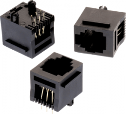 Socket, RJ11/RJ12/RJ14/RJ25, 6 pole, 6P6C, Cat 5, solder connection, through hole, 615006138521