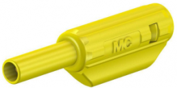 2 mm plug, solder connection, 0.5 mm², CAT II, yellow, 65.9182-24
