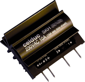 Solid state relay, 4-14 VDC, zero voltage switching, 12-280 VAC, 10 A, PCB mounting, SKH10120