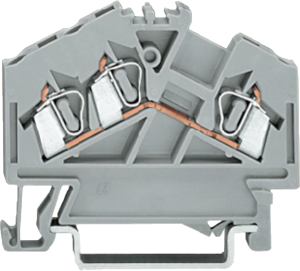 3-wire feed-through terminal, spring-clamp connection, 0.08-2.5 mm², 1 pole, 24 A, 8 kV, gray, 280-641