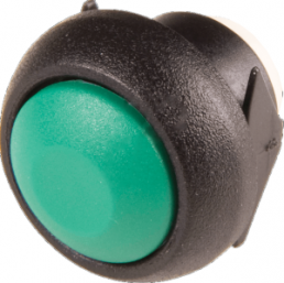 Pushbutton, 1 pole, green, unlit , 0.4 A/32 V, mounting Ø 13.6 mm, IP67, ISR3SAD300
