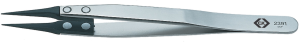 ESD assembly tweezers, uninsulated, stainless steel, 130 mm, T2391