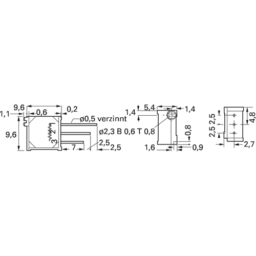 CT-9EW-204-200K OHM Nidec Copal Trimmer Potentiometers Image 2