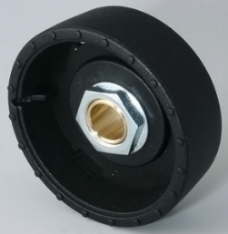 Rotary knob, 6 mm, PA 6, black, Ø 33 mm, H 14 mm, B8133069