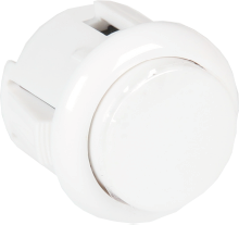 Pushbutton switch, white, unlit , 12 V, mounting Ø 23.5 mm, BUTTON-WHITE-MICRO