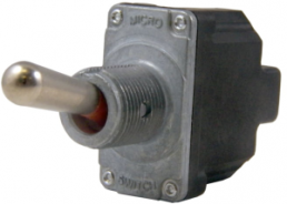 Toggle switch, metal, 1 pole, groping/latching, (On)-On, 10 A/250 VAC, gold-plated, 1NT1-8