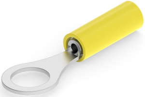 Insulated ring cable lug, 0.1-0.41 mm², AWG 24, 4.34 mm, M4, yellow