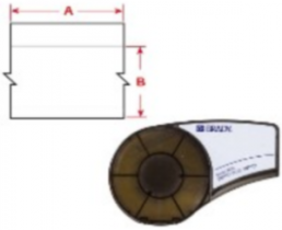 Marking tape, 19.5 mm, tape white, font black, 6.4 m, M21-750-595-WT